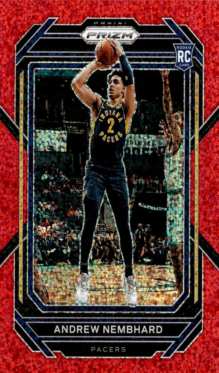 2022 Panini Prizm Basketball Red Sparkle Andrew Nembhard #227