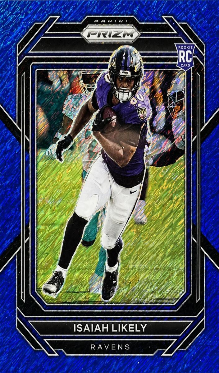 2022 Panini Prizm Football Blue Shimmer Isaiah Likely #363 PSA 10