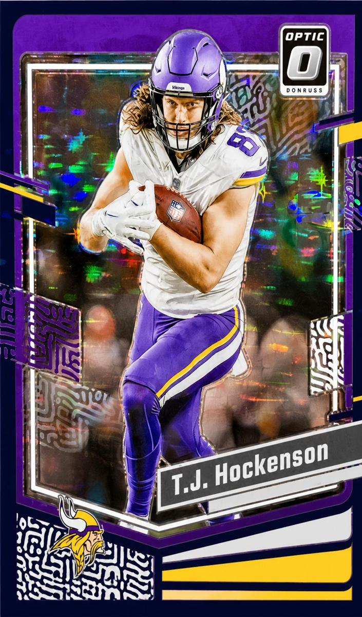 2023 Donruss Optic Football Purple Stars T.J. Hockenson #127 PSA 8.5