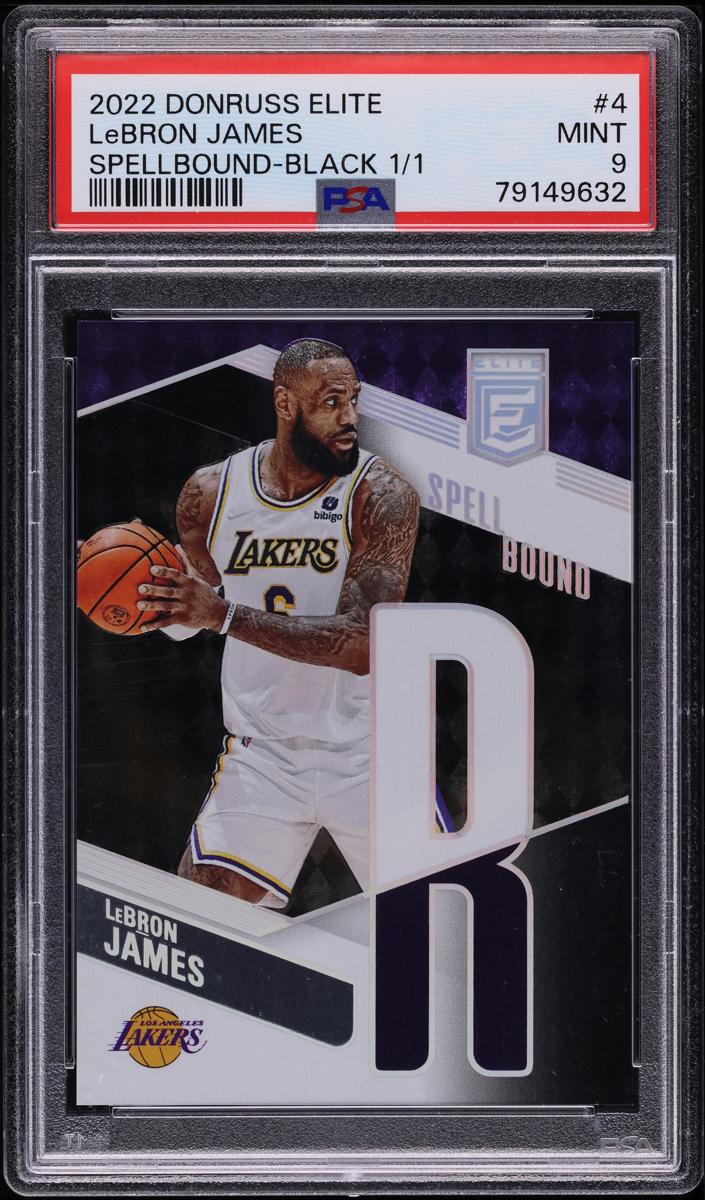 2022 Donruss Elite Basketball Black LeBron James #4 PSA 9