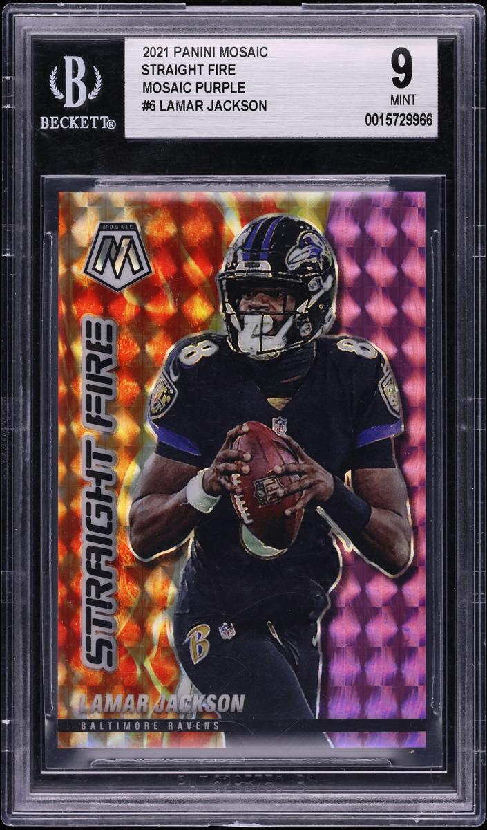 2021 Panini Mosaic Football Purple Mosaic Lamar Jackson #SF6 BGS 8.5