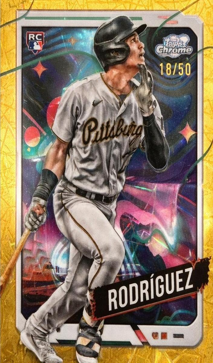 2024 Topps Cosmic Chrome Baseball Gold Interstellar Refractor Endy Rodriguez #198