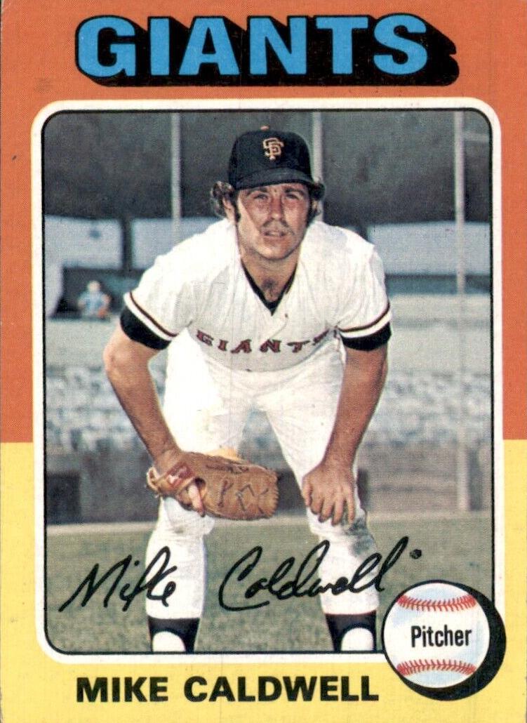 1975 Topps Baseball Mike Caldwell #347 PSA 8.5