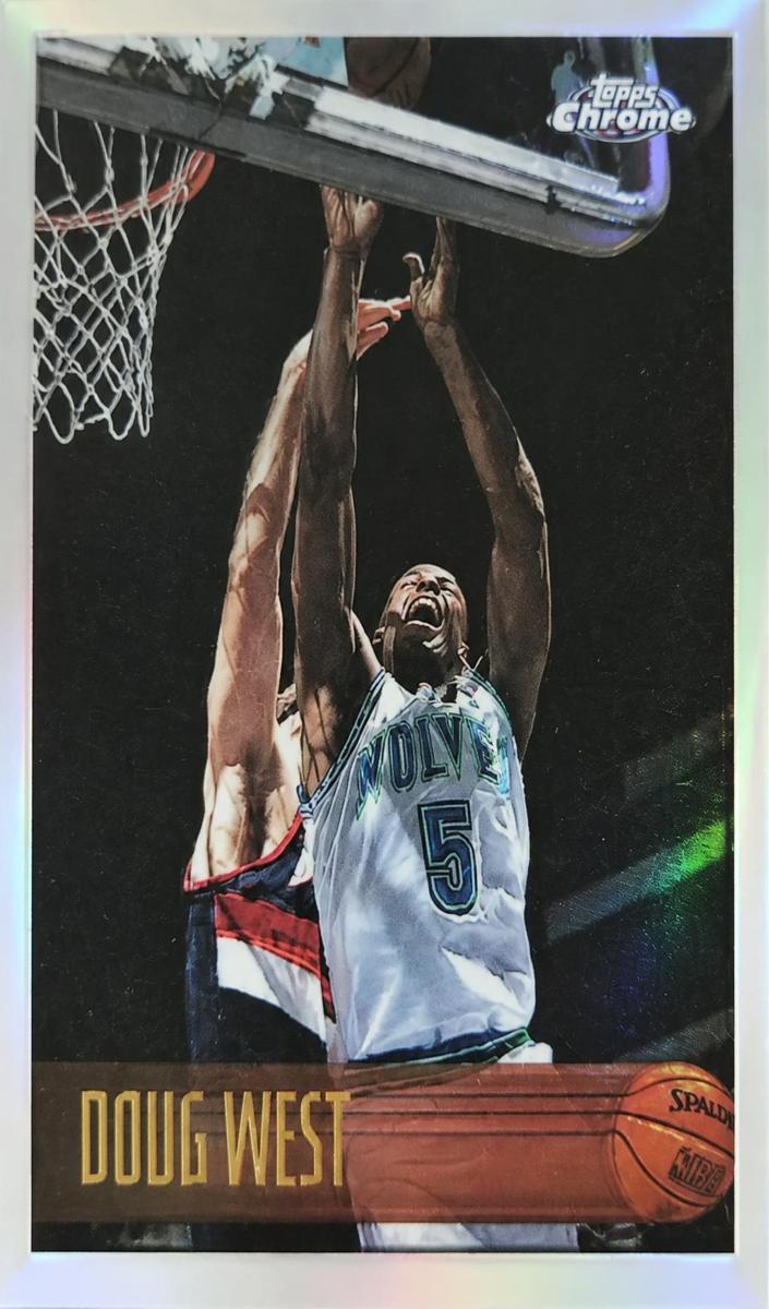 1996 Topps Chrome Basketball Refractor Doug West #61