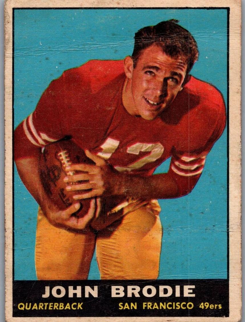 1961 Topps Football John Brodie #59