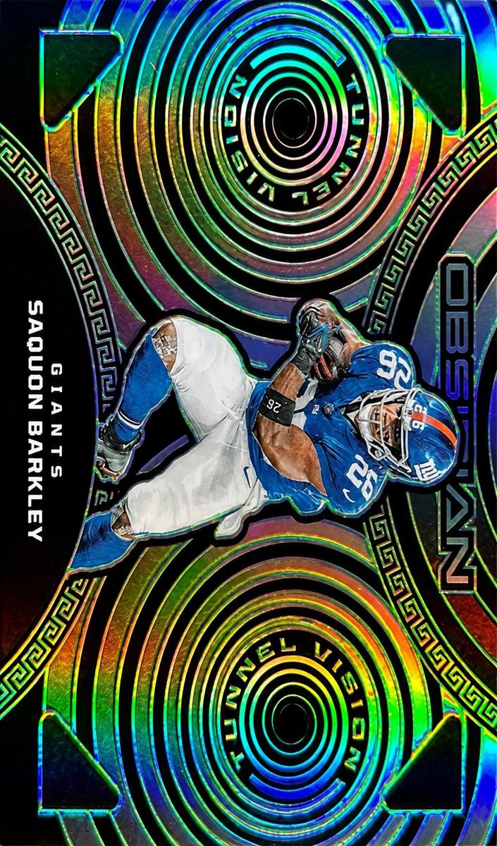 2023 Panini Obsidian Football Electric Etch Green Saquon Barkley #21