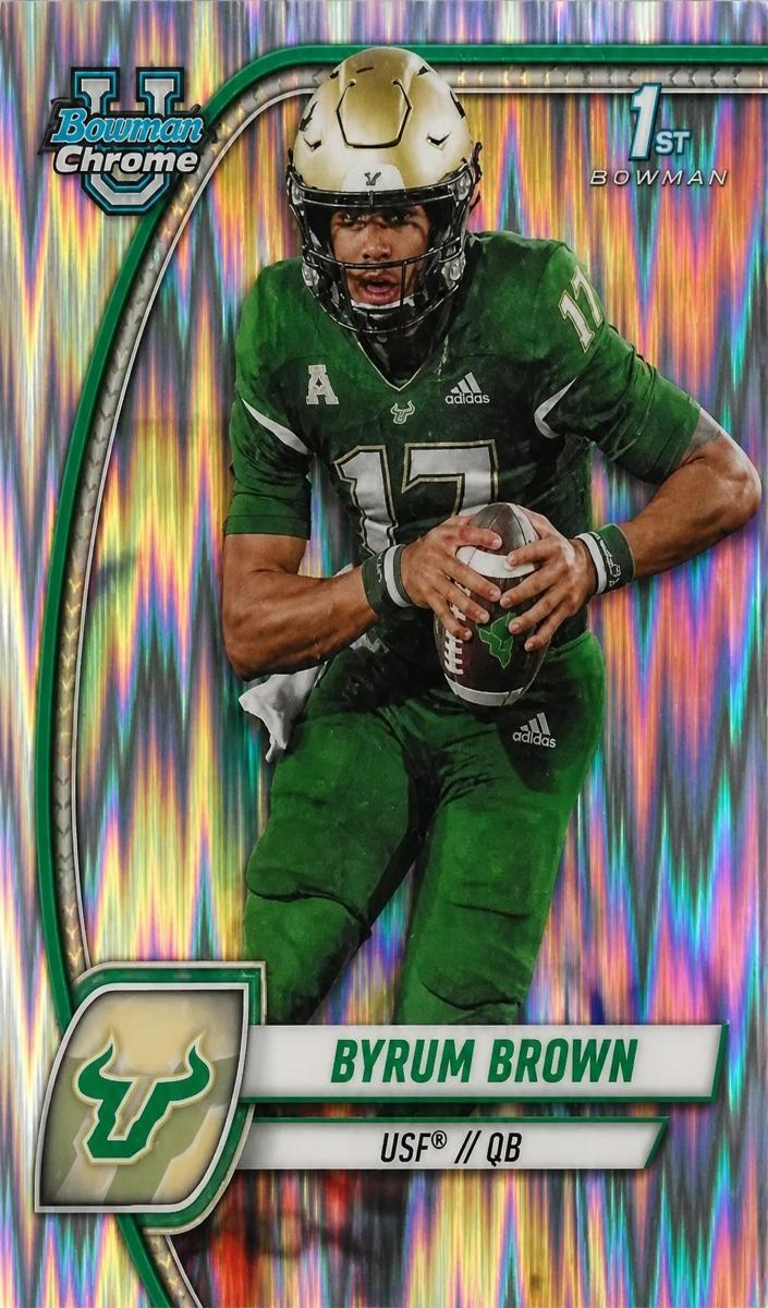2024 Bowman Chrome University Football Stealth Refractor Byrum Brown #34