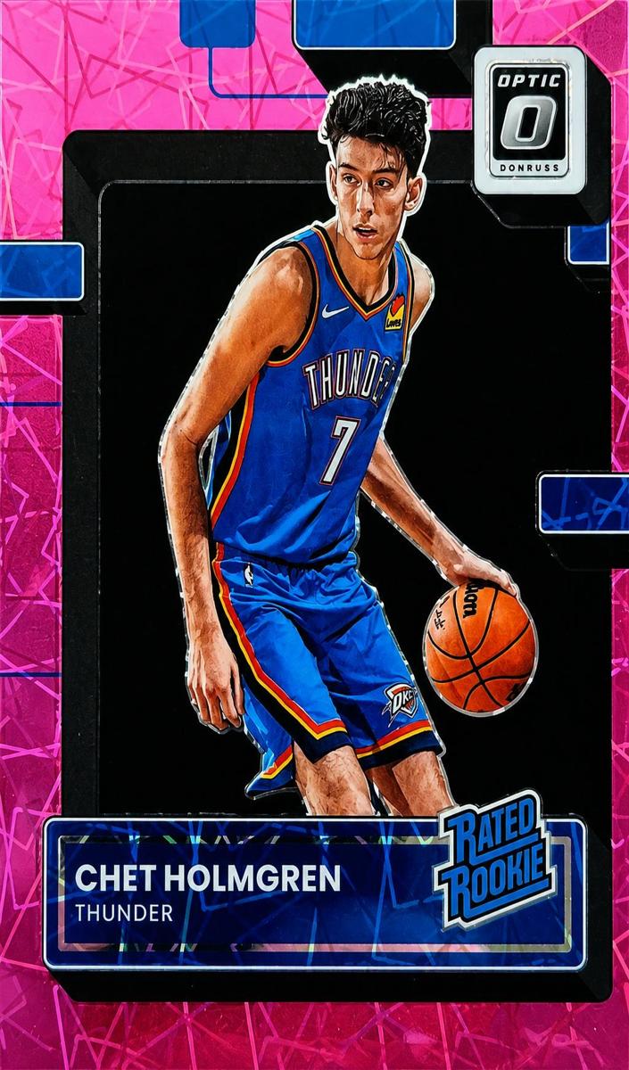 2022 Donruss Optic Basketball Pink Velocity Chet Holmgren #208 PSA 8.5
