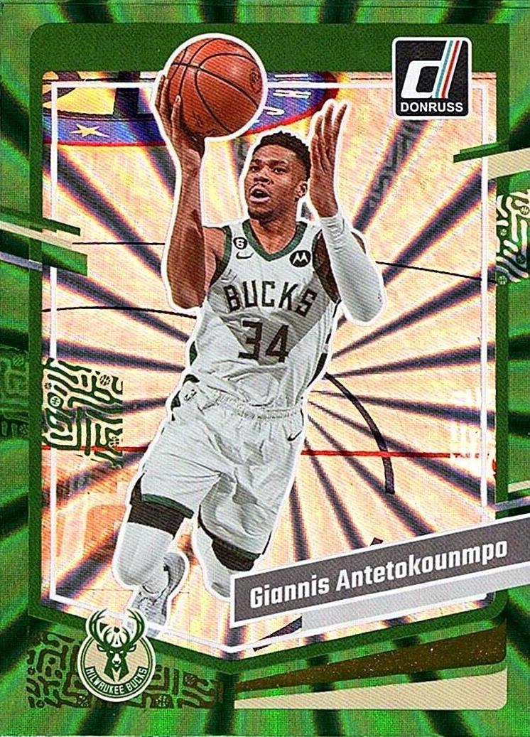2023 Panini Donruss Basketball Holo Green Laser Giannis Antetokounmpo #188