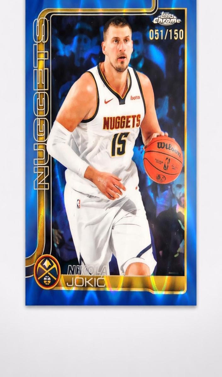 2025 Topps Chrome Basketball Blue Wave Refractor Nikola Jokic #25