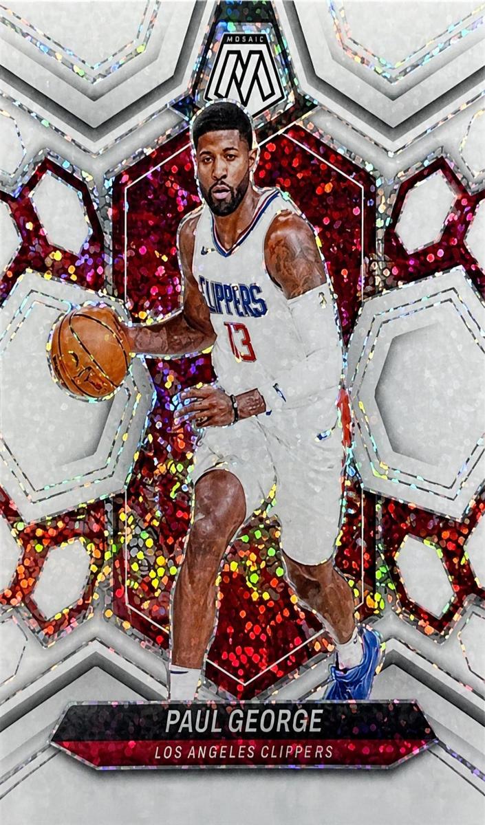 2023 Panini Mosaic Basketball White Sparkle Paul George #50