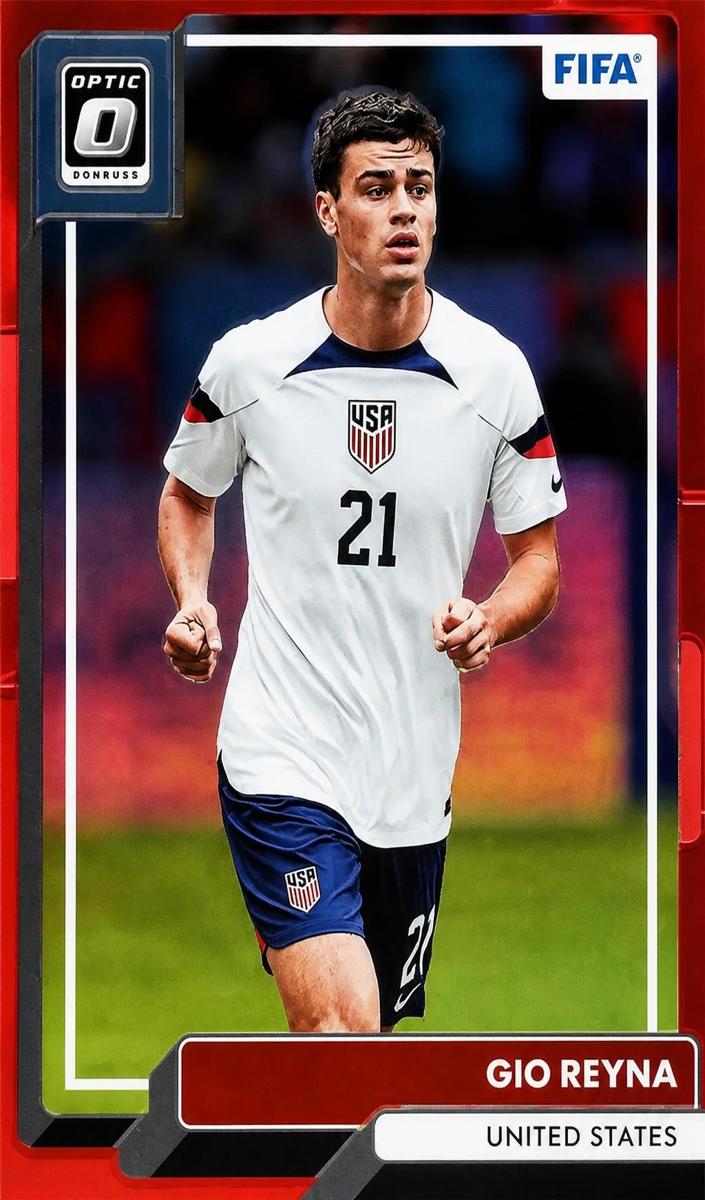 2022 Panini Donruss Soccer Optic Red Gio Reyna #170 PSA 8