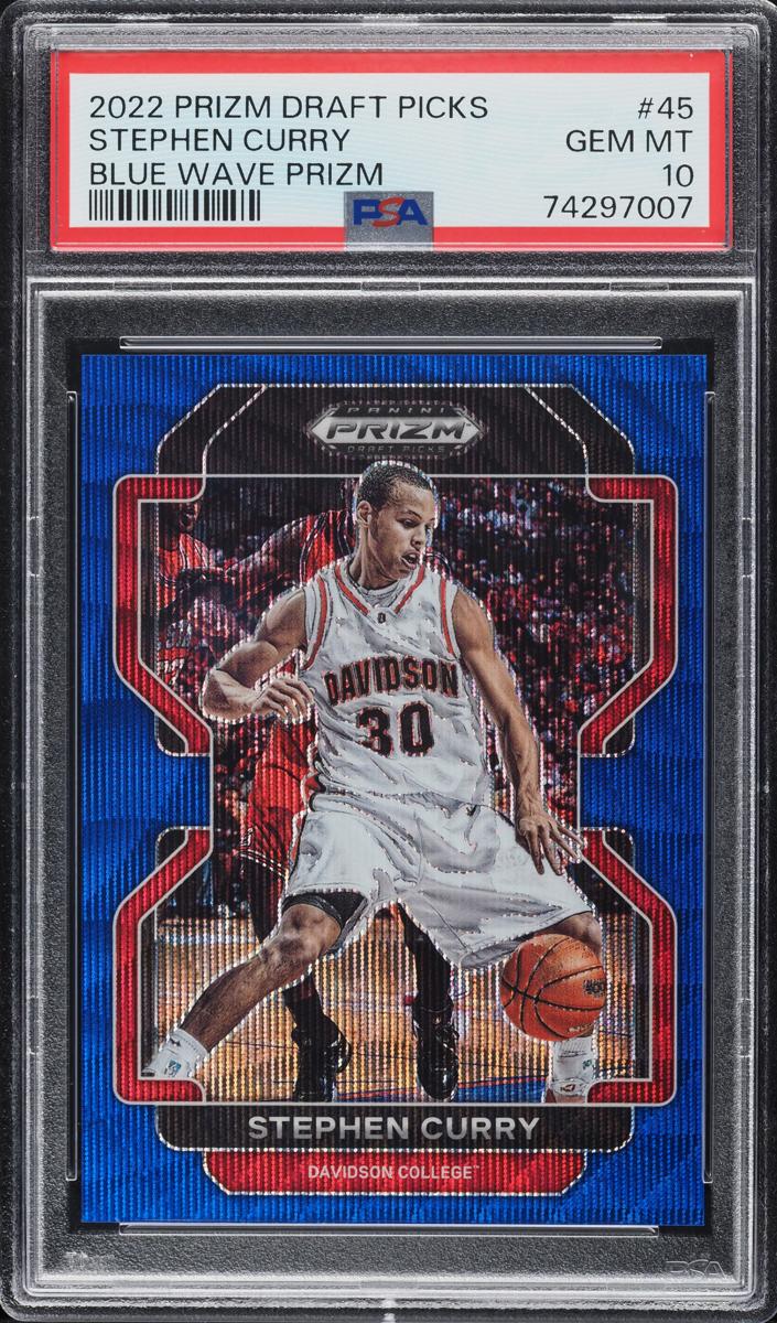 2022 Panini Prizm Draft Picks Basketball Blue Wave Stephen Curry #45