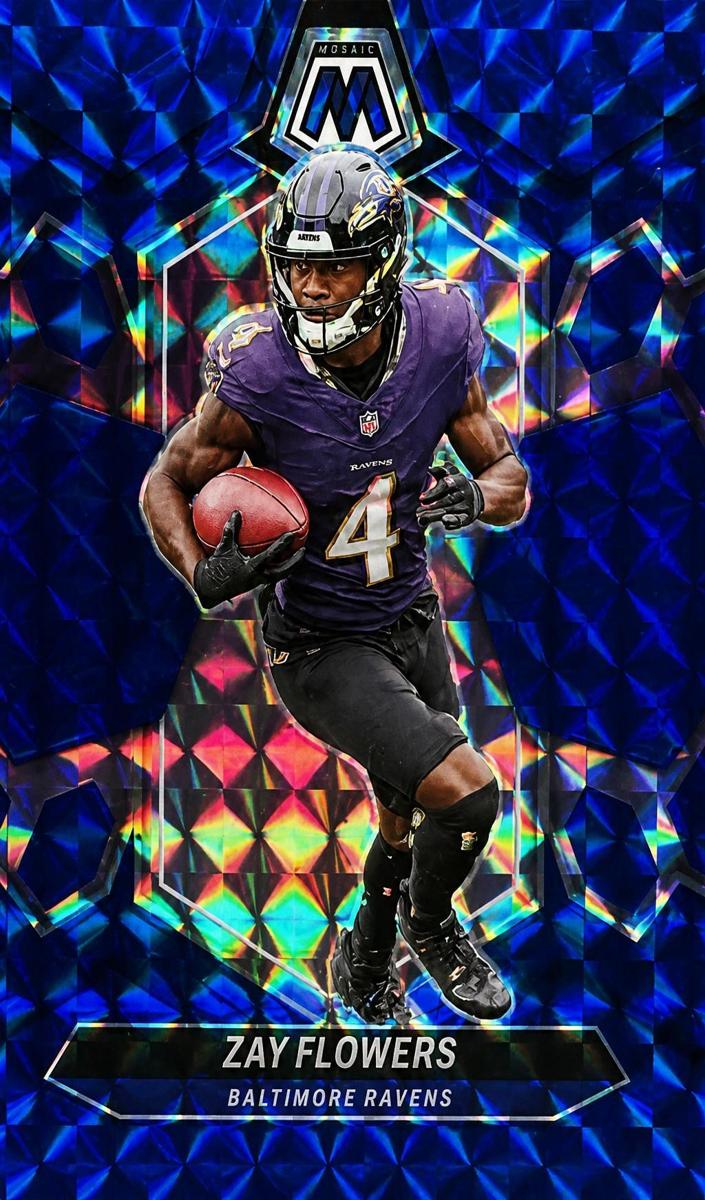 2024 Panini Mosaic Football Blue Zay Flowers #17