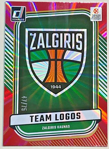 2024 Donruss Turkish Airlines EuroLeague Basketball Red Laser Zalgiris Kaunas #10