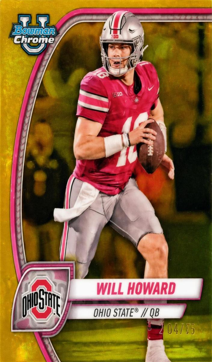 2024 Bowman Chrome University Football Yellow Refractor Will Howard #182