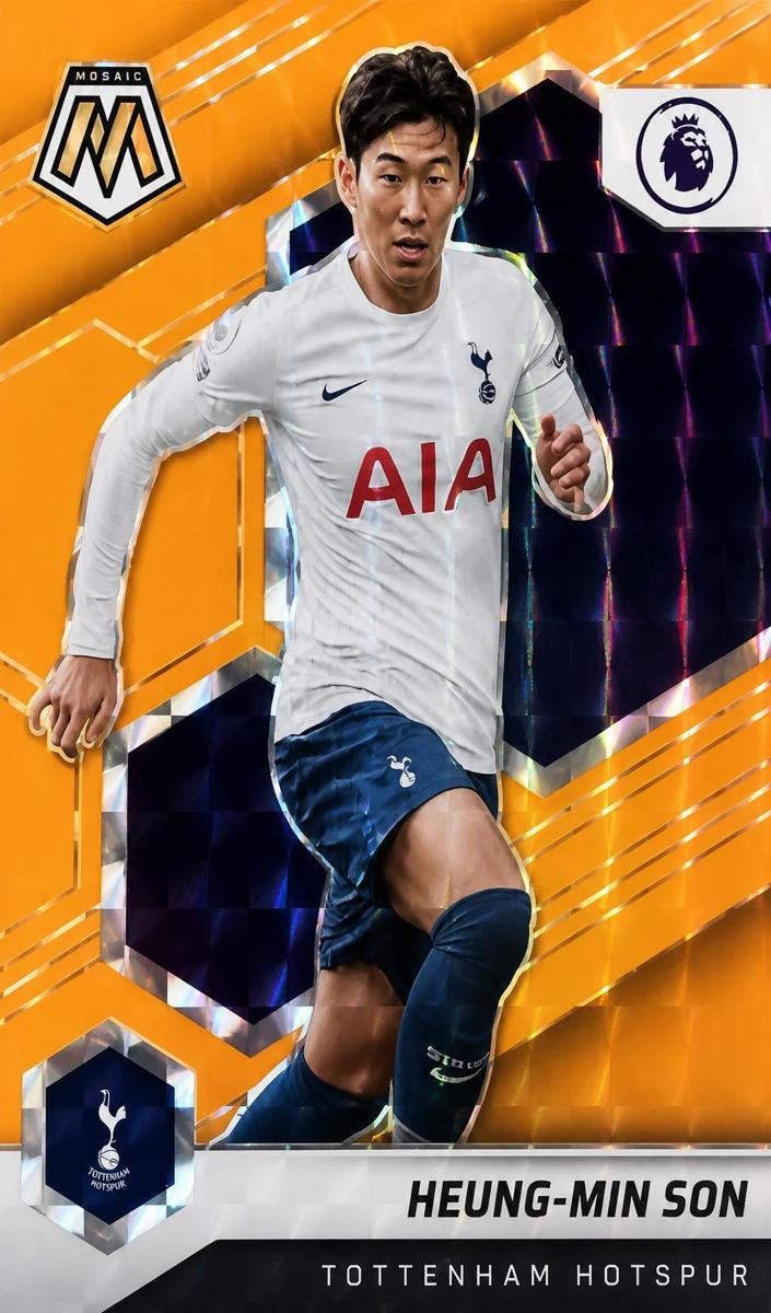 2021 Panini Mosaic Premier League Soccer Orange Fluorescent Heung-Min Son #104