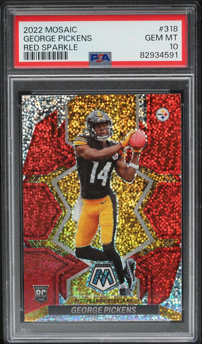 2022 Panini Mosaic Football Red George Pickens #318 PSA 8.5