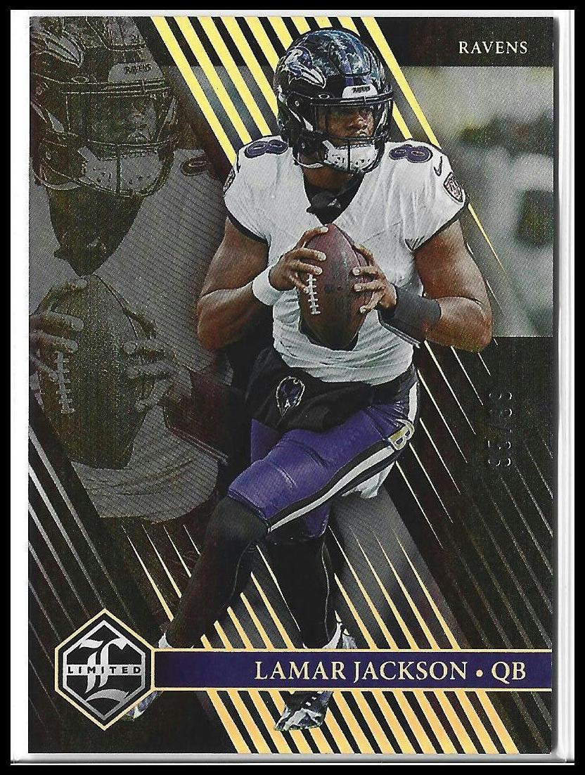 2023 Panini Limited Football Gold Spotlight Lamar Jackson #9 PSA 8.5
