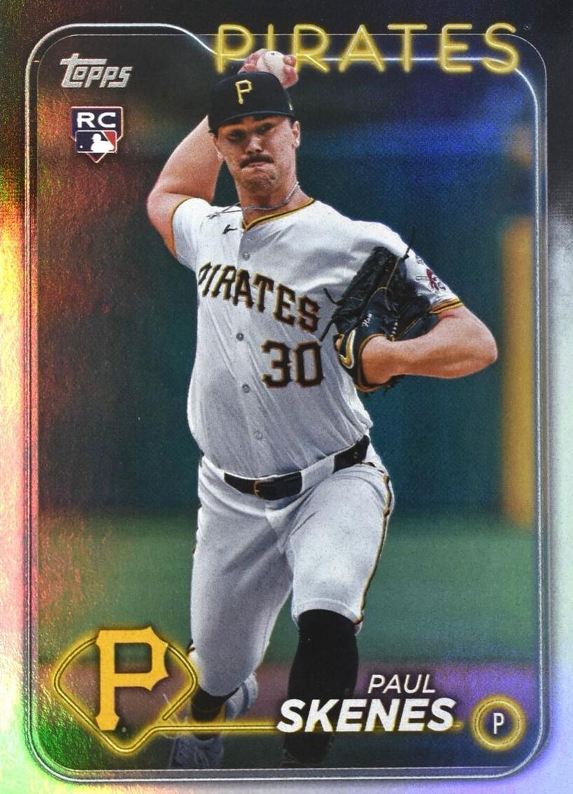 2024 Topps Update Baseball Rainbow Foil Paul Skenes #US100 PSA 9