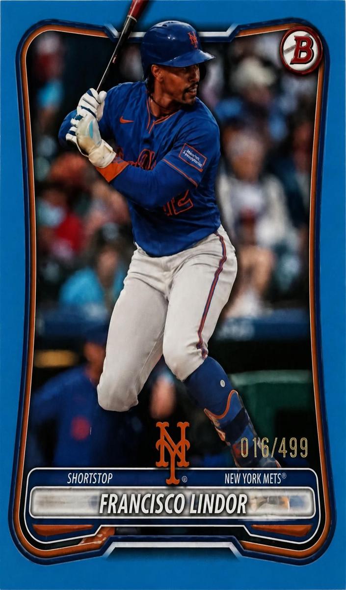 2025 Bowman Baseball Sky Blue Border Francisco Lindor #86