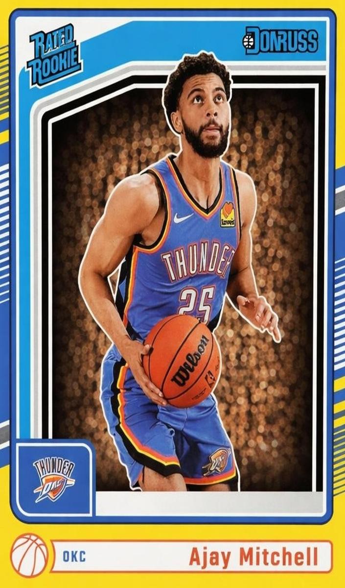 2024 Panini Donruss Basketball Yellow Flood Ajay Mitchell #218