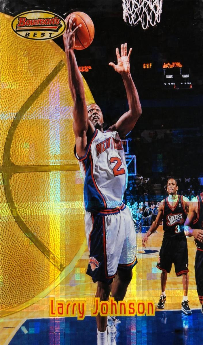 1997 Bowman's Best Basketball Atomic Refractor Larry Johnson #54
