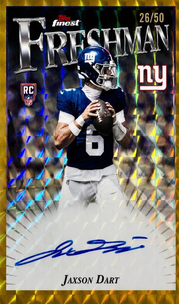 2025 Topps Finest Football Gold Geometric Jaxson Dart #FFA-JD