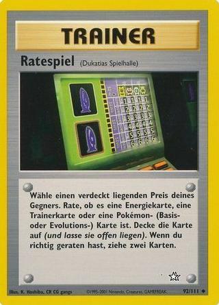 2000 Pokemon Neo Genesis Card-Flip Game #92 CGC 8.5