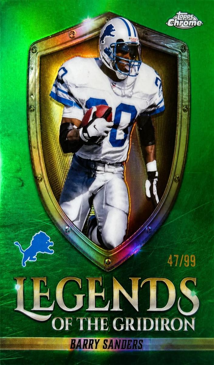 2025 Topps Chrome Football Green Refractor Barry Sanders #LOG-11