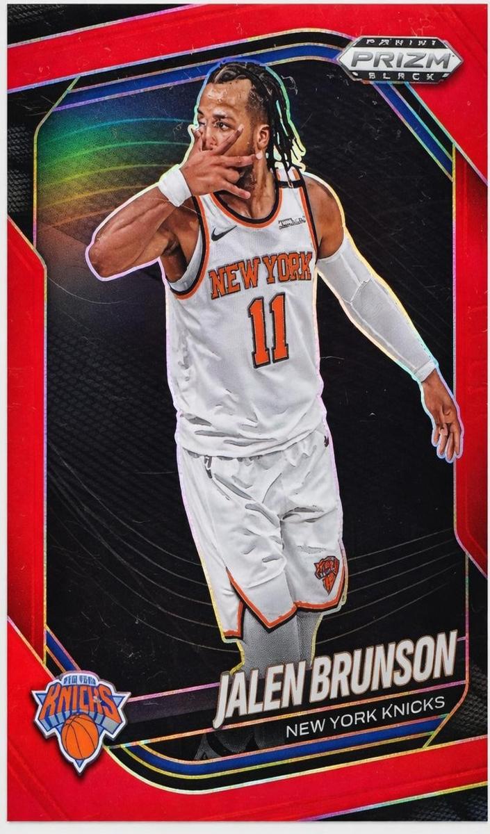 2024 Panini Prizm Black Basketball Red Jalen Brunson #160 PSA 8