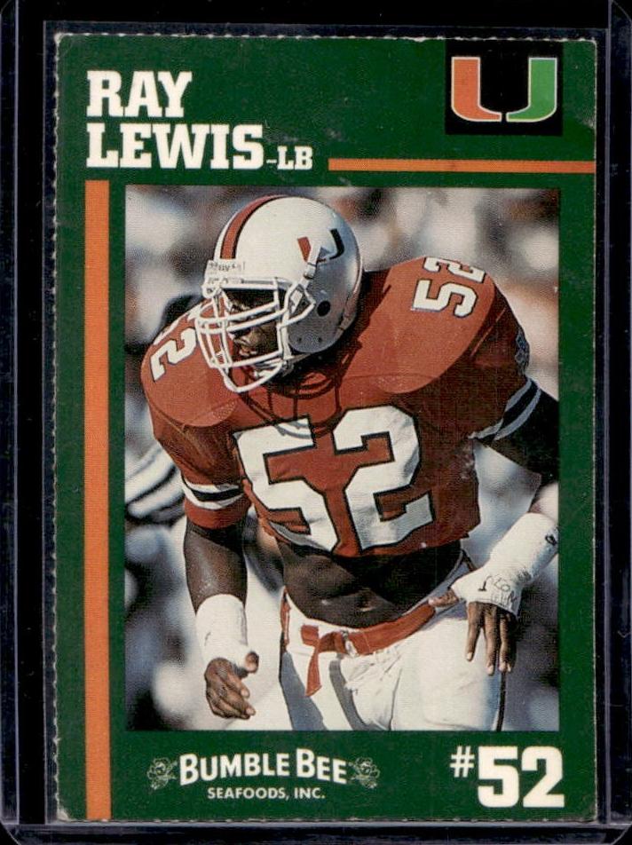 1994 Bumble Bee Miami Hurricanes Football Ray Lewis #NNO PSA 10