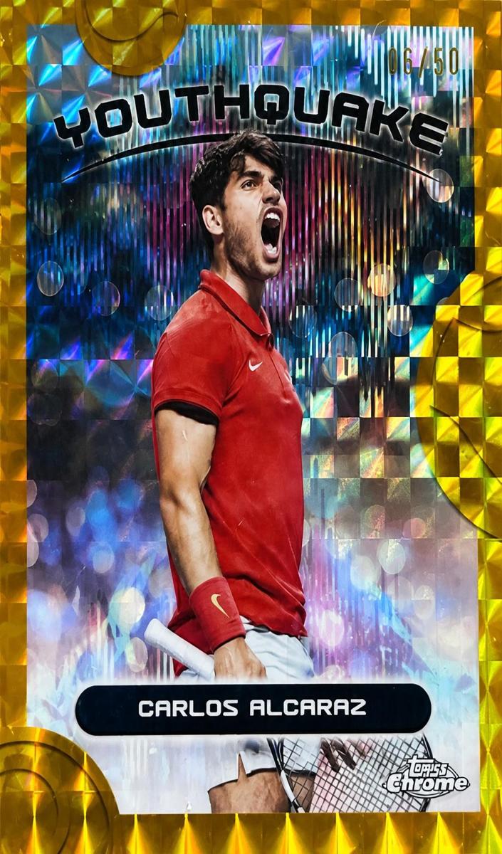 2025 Topps Chrome Tennis Gold Geometric Refractor Carlos Alcaraz #YQE-6