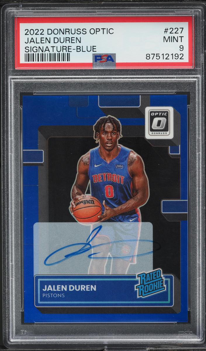 2022 Donruss Optic Basketball Blue Jalen Duren #227 PSA 8.5