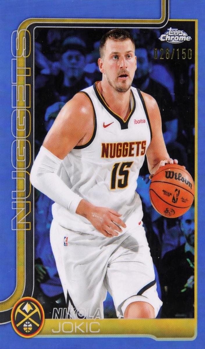 2025 Topps Chrome Basketball Blue Refractor Nikola Jokic #25