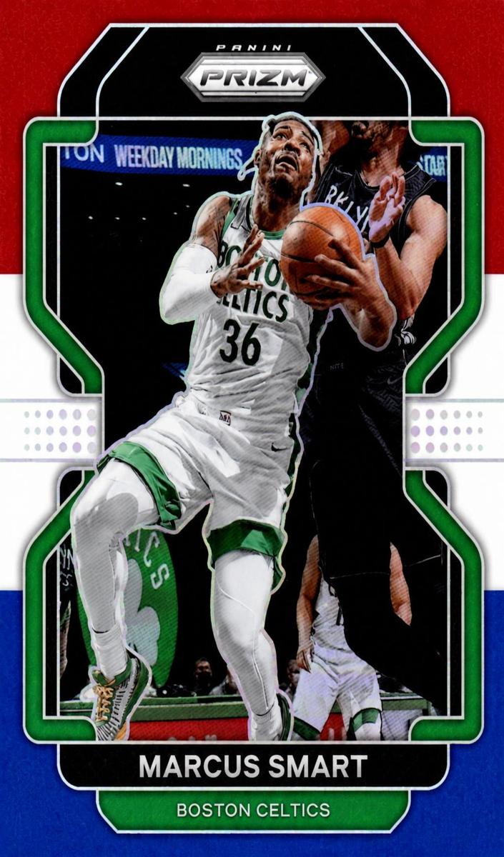 2021 Panini Prizm Basketball Prizms Red White Blue Marcus Smart #43