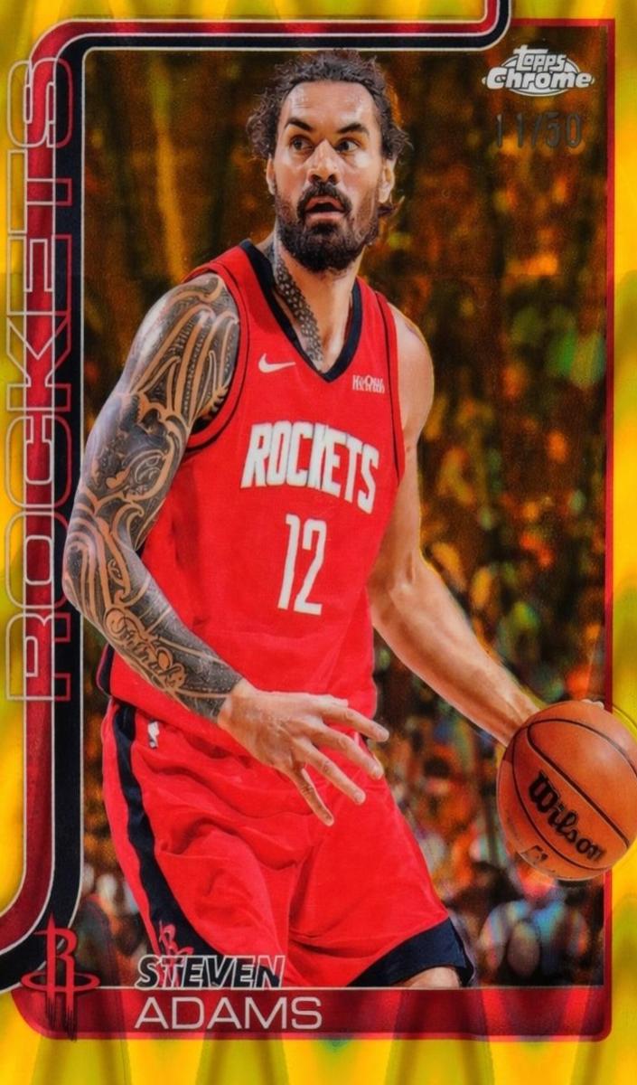 2025 Topps Chrome Basketball Gold Refractor Steven Adams #12