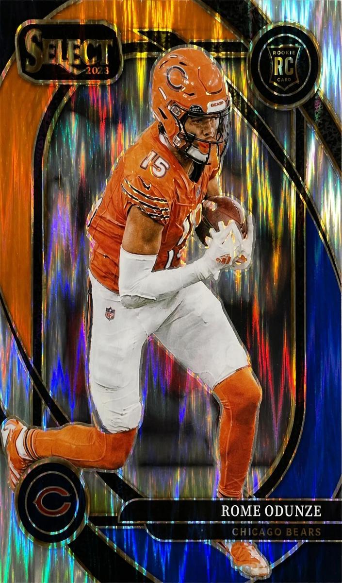 2024 Panini Select Football Blue and Orange Shock Rome Odunze #136 PSA 9