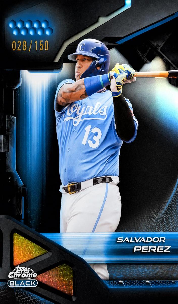 2026 Topps Chrome Black Baseball Blue Refractor Salvador Perez #71