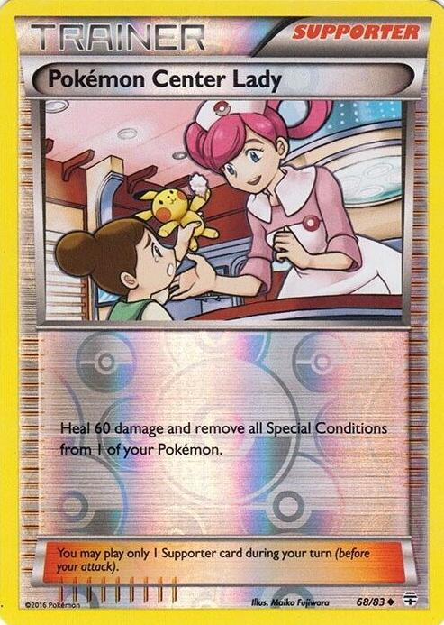 2016 Pokemon XY Generations Reverse Holo Pokemon Center Lady #68 PSA 7