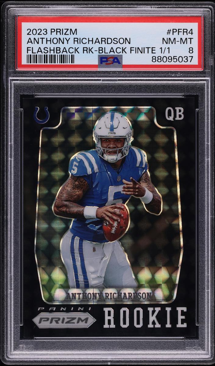 2023 Panini Prizm Football Black Finite Anthony Richardson #PFR-4 PSA 7.5