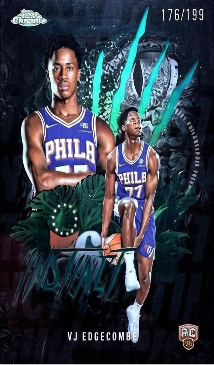 2025 Topps Chrome Basketball Aqua Refractor VJ Edgecombe #INS-13