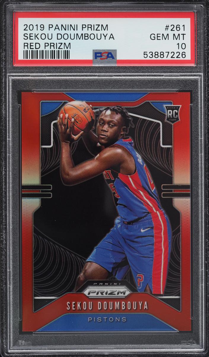 2019 Panini Prizm Basketball Prizm Red Sekou Doumbouya #261 PSA 10