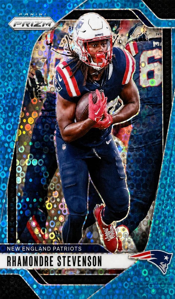 2024 Panini Prizm Football No Huddle Blue Rhamondre Stevenson #195