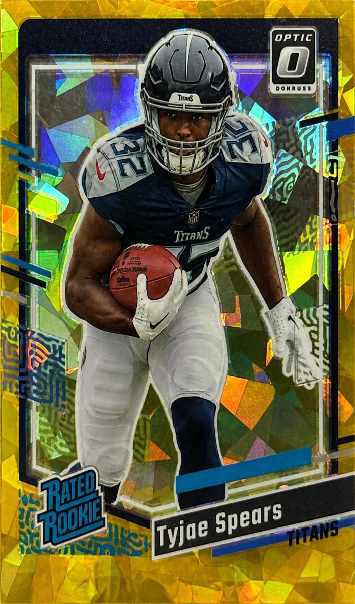 2023 Panini Donruss Football Gold Ice Tyjae Spears #396 PSA 9