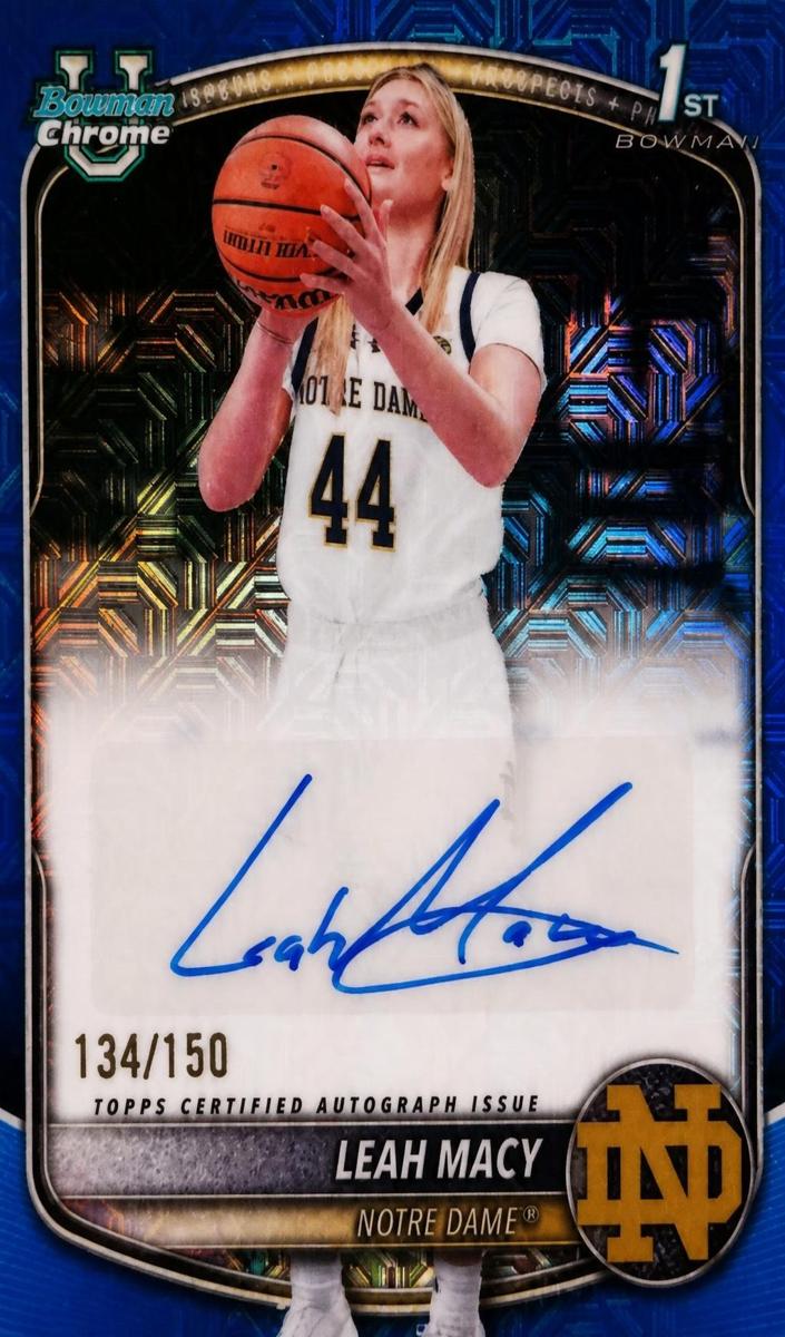 2025 Bowman Mega Box Basketball Blue Mojo Refractor Leah Macy #CPA-LM