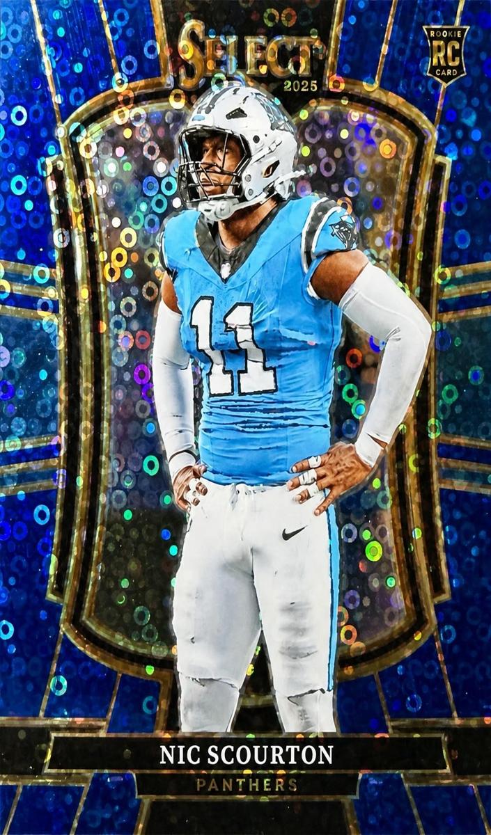 2025 Panini Select Football Blue Disco Nic Scourton #143