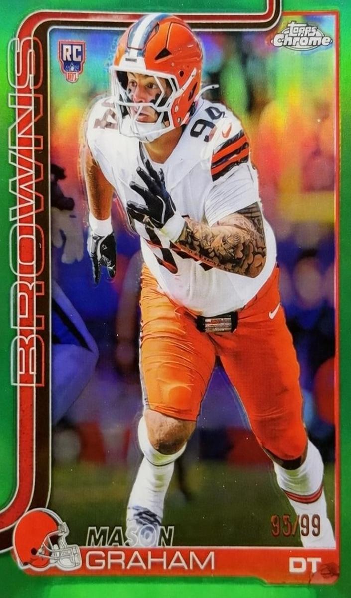 2025 Topps Chrome Football Green Refractor Mason Graham #302