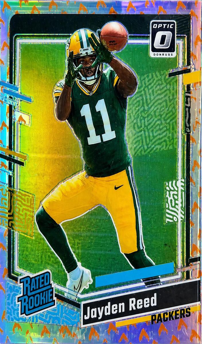 2023 Donruss Optic Football Fire Jayden Reed #239