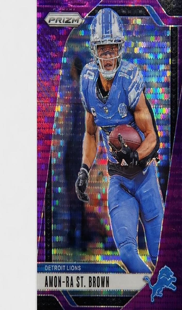 2024 Panini Prizm Football Purple Pulsar Amon-Ra St. Brown #95